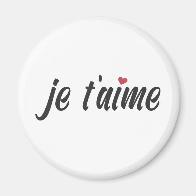 Imã Simples Je T'aime Eu Te Amo Namorados | Magnet (Frente)