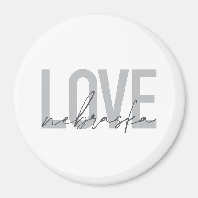 Imã Simples, legal, moderna design de Amor de Nebraska (Frente)