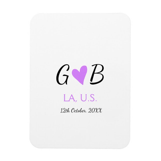 Ímã SIMPLES MINIMAL adicione o nome do casal nome da c (Vertical)