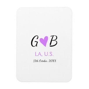 Ímã SIMPLES MINIMAL adicione o nome do casal texto do 