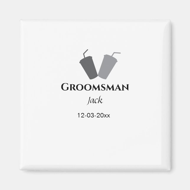 Imã SIMPLES MINIMAL adicione seu nome padrinho persona (Frente)