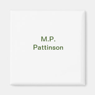 Imã Simples minimal verde adicione seu texto nome foto