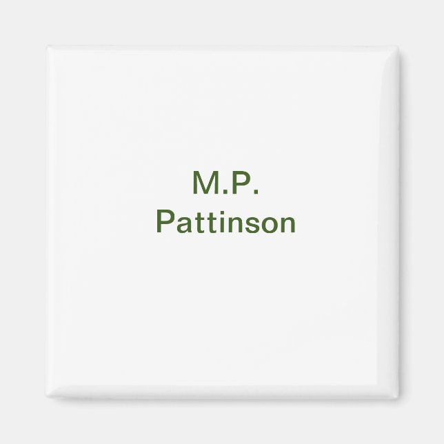 Imã Simples minimal verde adicione seu texto nome foto (Frente)