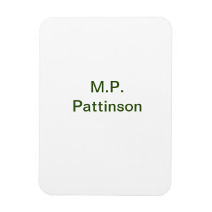 Ímã Simples minimal verde adicione seu texto nome foto