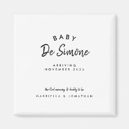 Imã Simples Tipografia Preto e Branco de Gravidez