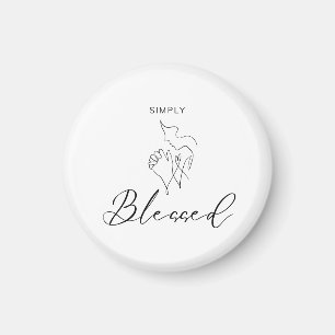 Imã Simplesmente Abençoado Desenho de Linha Minimalist