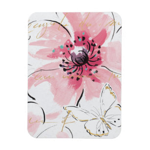 Ímã Simplesmente aguarela do rosa floral
