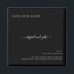 Imã Simplesmente Casamento Preto Salve nossa Data<br><div class="desc">Simples e Elegante. Casamento Salve a Data. Magnet de Nomes Personalizados. Preto e Branco.</div>