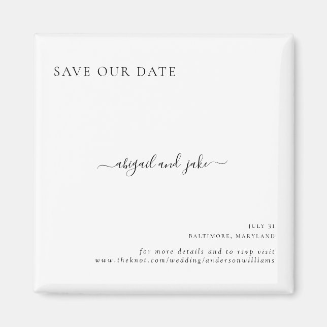 Imã Simplesmente Elegante Casamento Minimalista Salve  (Frente)