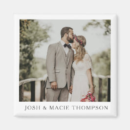 Imã Simply Modern  Wedding Photo Card