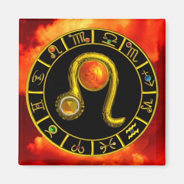 IMÃ SINAIS DE ANIVERSÁRIO LEO / ZODIAC (Frente)