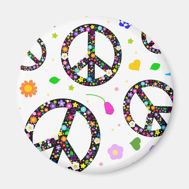 Imã Sinais de paz e flores (Frente)