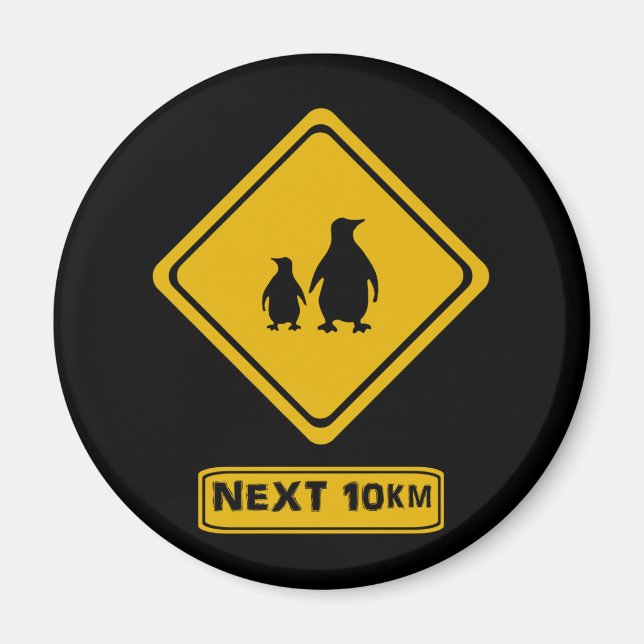 Imã sinal da estrada dos pinguins (Frente)