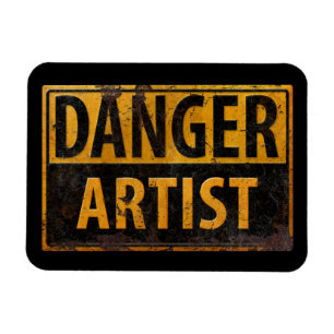 Ímã Sinal de aviso de metal angustiado do ARTISTA PERI