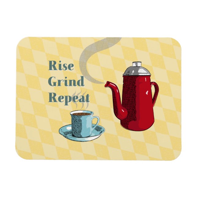 Ímã Sinal de Café do Século Médio (Horizontal)