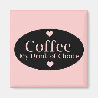 Imã Sinal de Café em Rosa e Preto