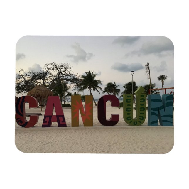 Ímã Sinal de Cancún - Playa Delfine, México Fotografia (Horizontal)