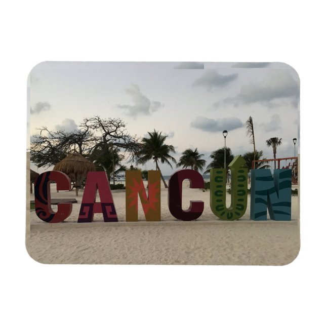 Ímã Sinal de Cancún - Playa Delfine, México Fotografia (Horizontal)