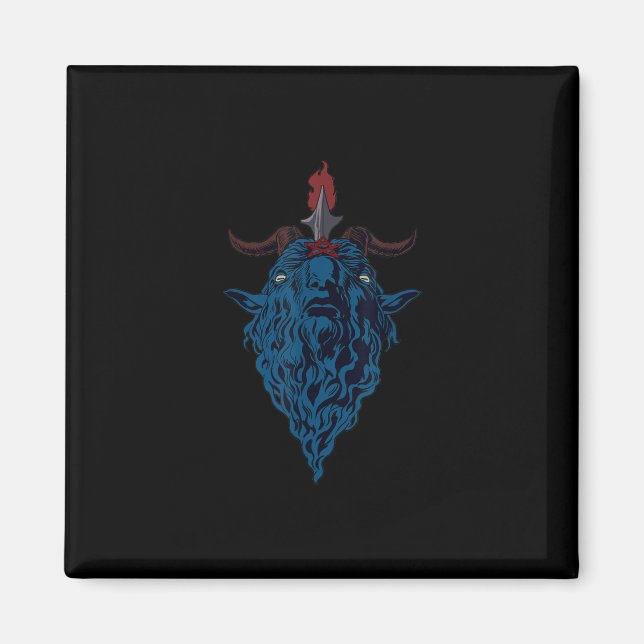 Imã Sinal De Caprino De Baphomet De Satã  Gótico Escur (Frente)