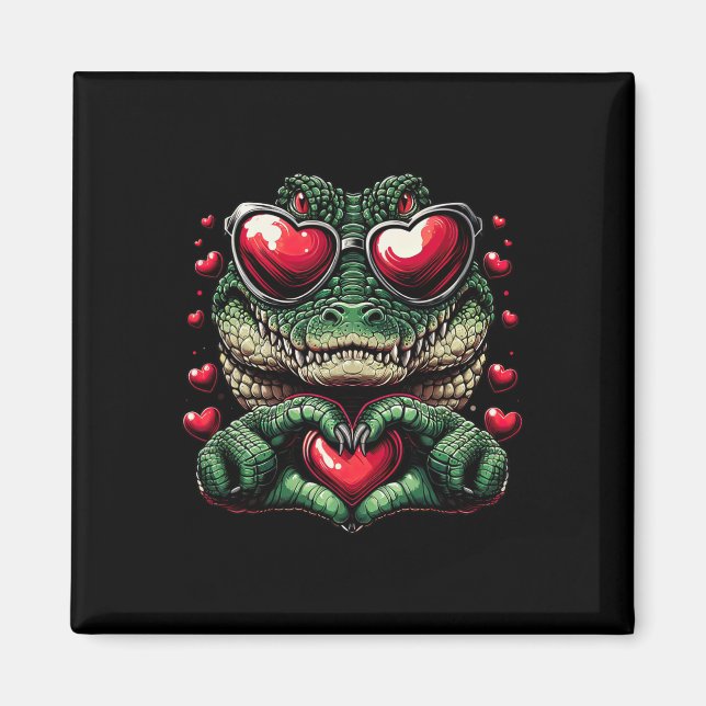 Imã Sinal de Coração Crocodilo Mente Mães Crocodilo Va (Frente)