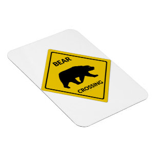 Ímã sinal de cruzamento de urso silhueta de urso Slipp