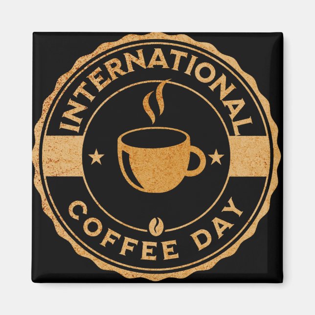 Imã Sinal de Dia Internacional do Café (Frente)