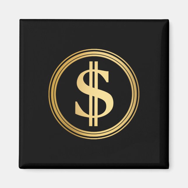 Imã Sinal de Dólar Dourado D.o.g.e. 4 de Julho (Frente)