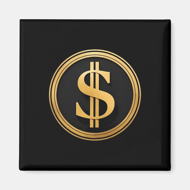 Imã Sinal de Dólar Dourado D.o.g.e. 4 de Julho de 1776 (Frente)