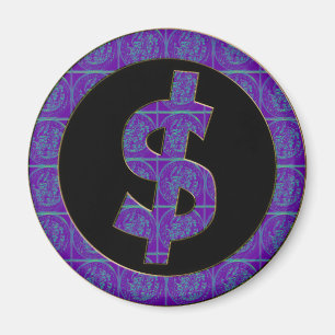 IMÃ SINAL DE DÓLAR RETRO ROXO