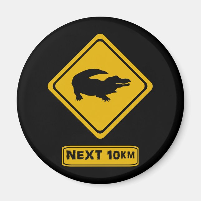 Imã sinal de estrada crocodilo (Frente)