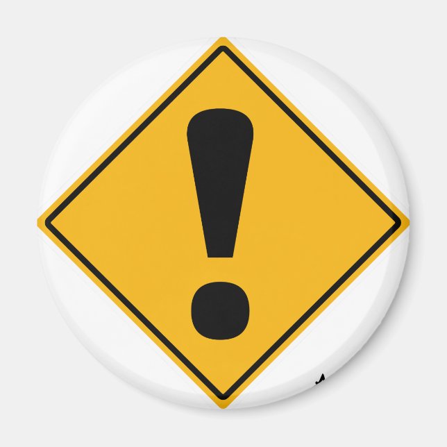 Imã Sinal de estrada do ponto de exclamação! (Frente)