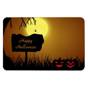 Ímã Sinal de Halloween com Pumpkins - Magnet flexível