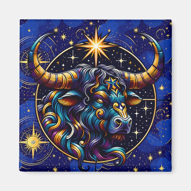 Imã Sinal de Horoscópio Taurus Zodiac Astrologia (Frente)