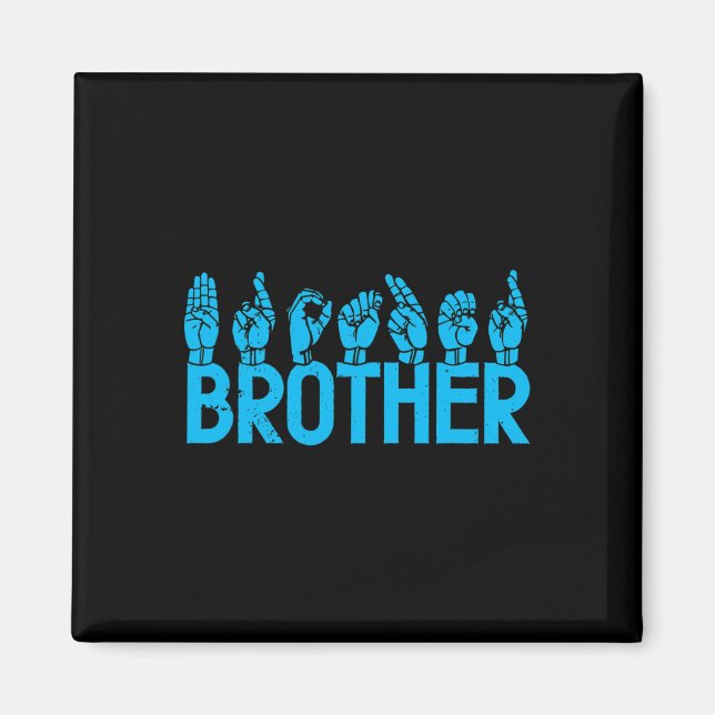 Imã Sinal de Irmão Americano ASL Sensibilização surda (Frente)