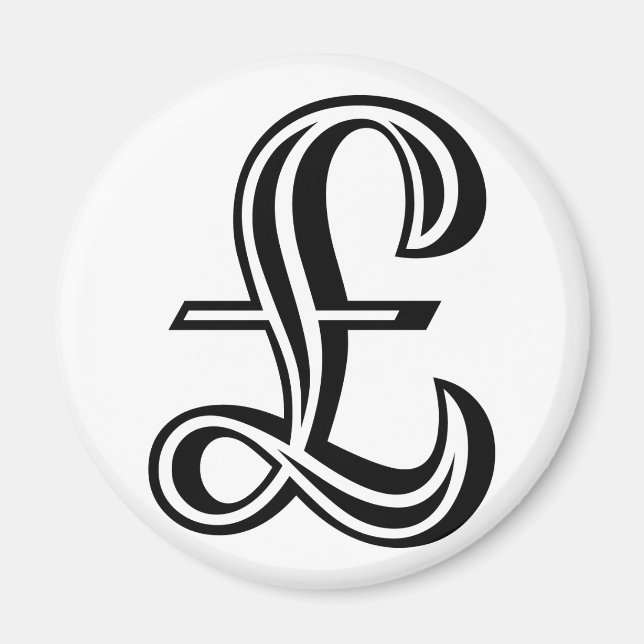 Imã Sinal de libra - Preto (Frente)