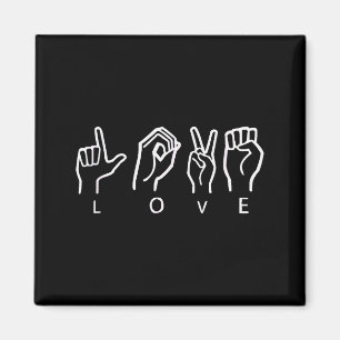 Imã Sinal de Linguagem de Amor Presentes de Asl Dia do