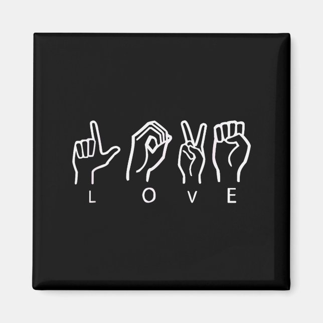 Imã Sinal de Linguagem de Amor Presentes de Asl Dia do (Frente)