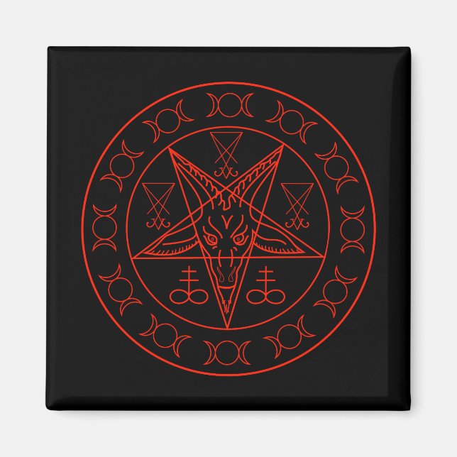 Imã Sinal de lua tripla do Baphomet e santo de lucifer (Frente)
