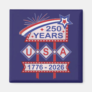 Imã Sinal de Marquee do 250º Aniversário Retro EUA 177