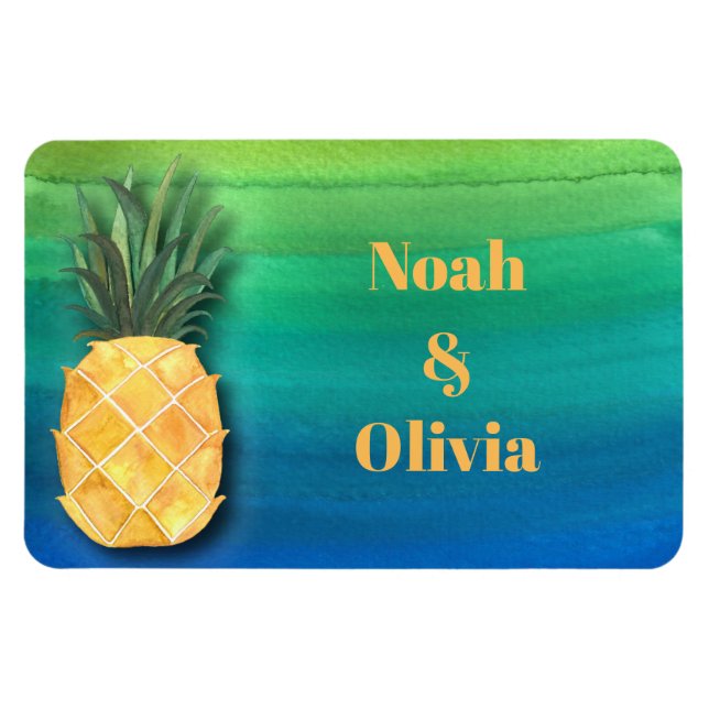 Ímã Sinal de Monograma da Porta de Pineapple Stateroom (Horizontal)