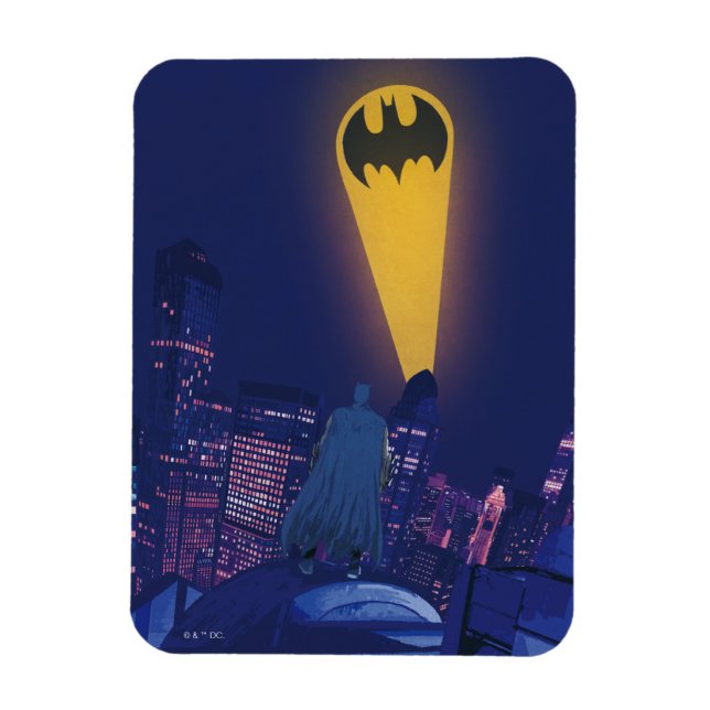 Ímã Sinal de Morcego Sobre Gotham (Vertical)