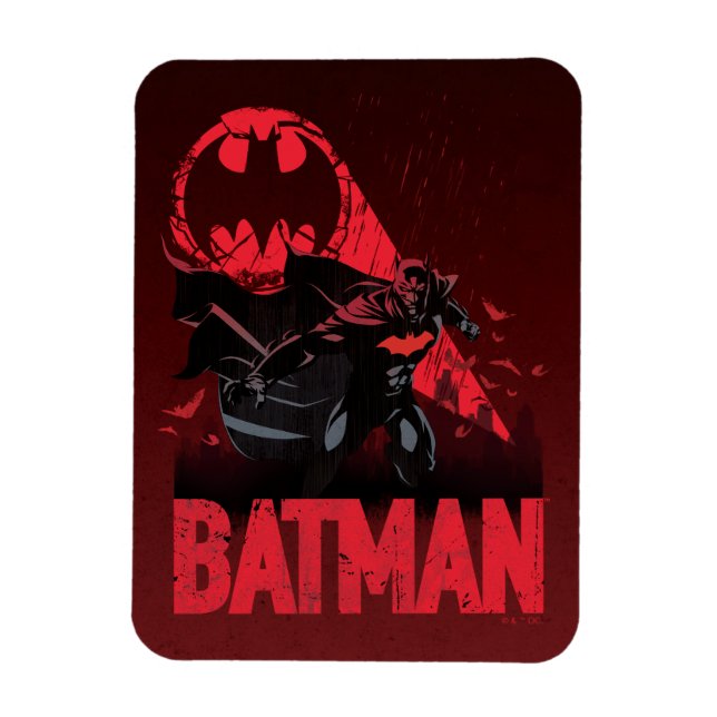 Ímã Sinal de Morcego Vermelho do Batman (Vertical)