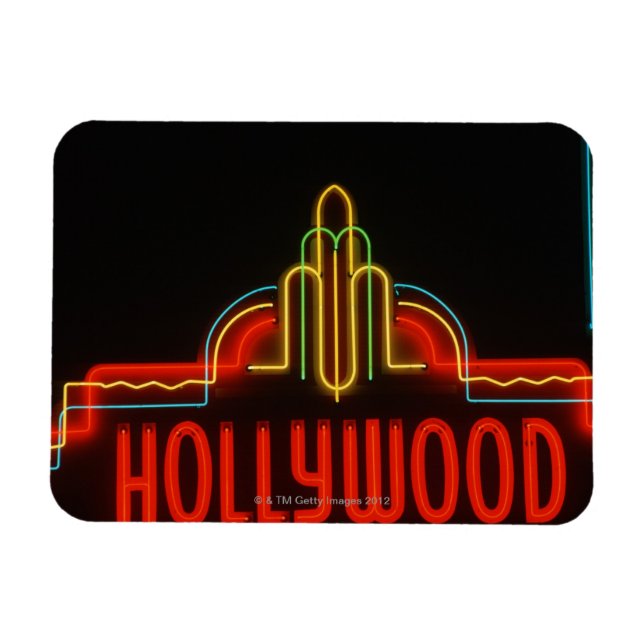 Ímã Sinal de neon de Hollywood, Los Angeles, Califórni (Horizontal)