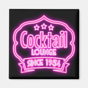 Imã Sinal de neon retro na sala de coquetel