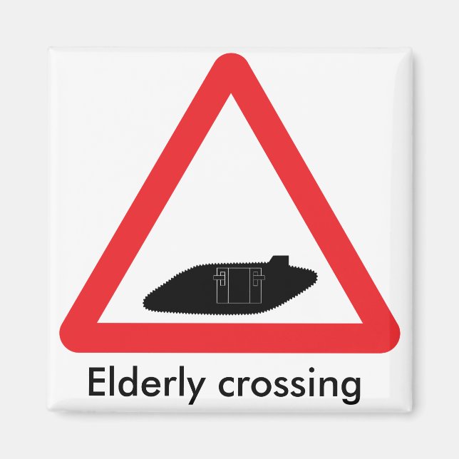 Imã Sinal de passagem de tanque WW1. Passagem de idoso (Frente)