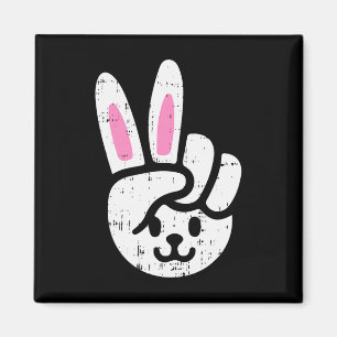Imã Sinal de Paz Bunny Páscoa Diversão Coelho Primaver