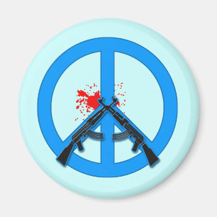 Imã Sinal de paz com AK-47s e sangue