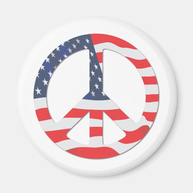 Imã Sinal de paz da bandeira americana (Frente)