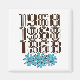 Imã Sinal de Paz de 1968 Aqua Hippie Flower Power