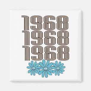 Imã Sinal de Paz de 1968 Aqua Hippie Flower Power